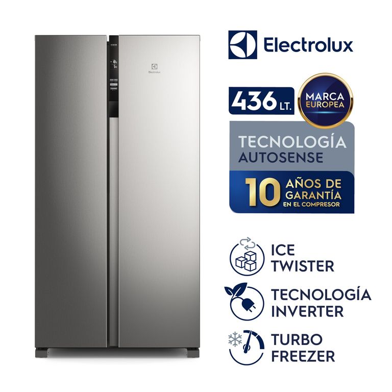 ERSA44V2HVG ELECTROLUX REFRIG. SILVER SIDE BY SIDE NO FROST 436LT