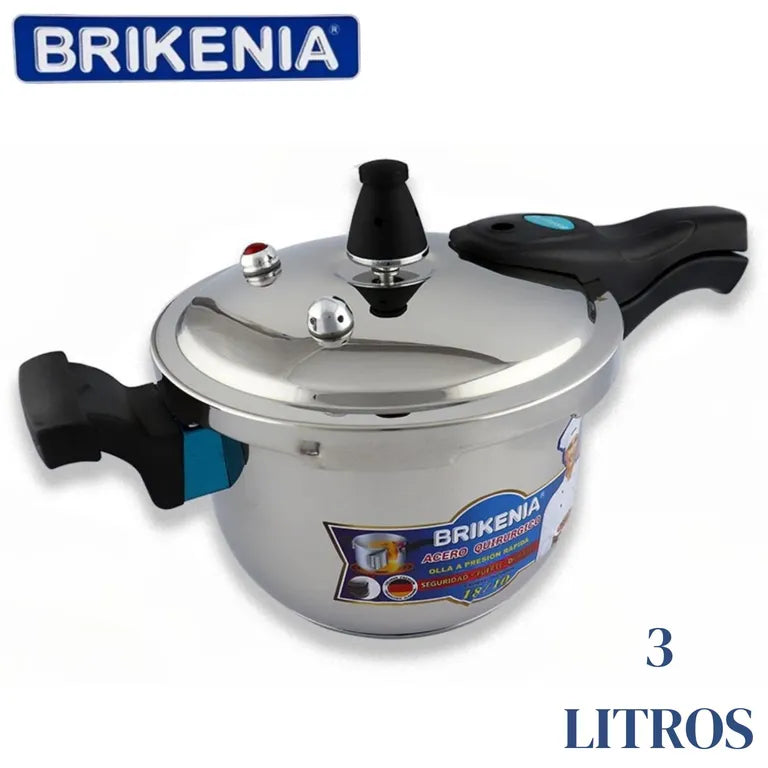 PA-023AR Olla a Presión Brikenia Acero Inoxidable 3 Litros