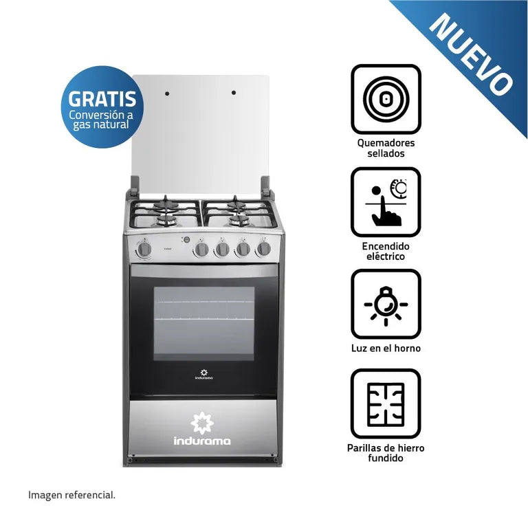 VIENA Cocina de Pie Indurama Viena Qz 4 Quemadores Croma