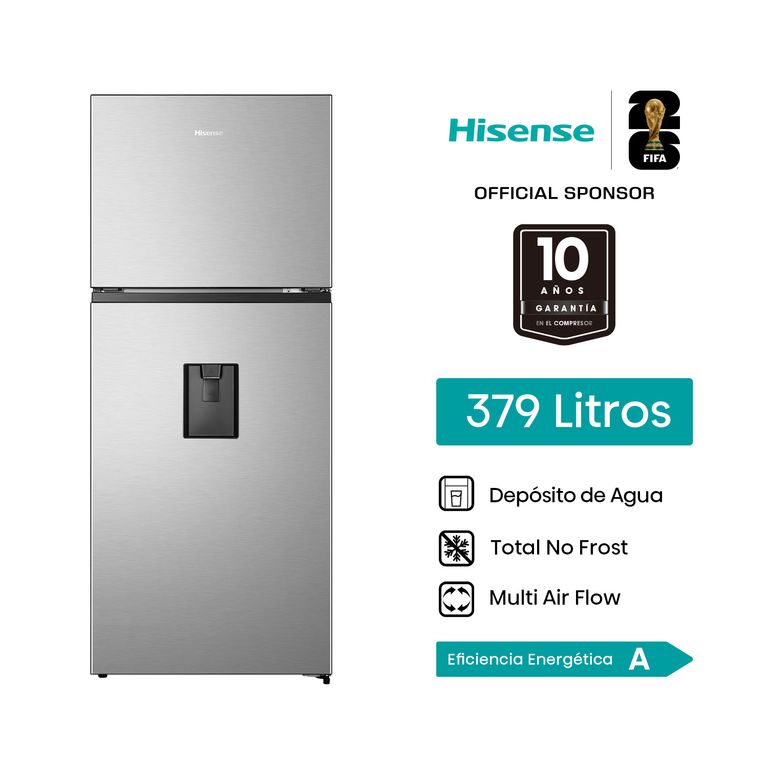 RT3N375NMCA HISENSE REFRIGERADORA 379 LT NO FROST GRIS