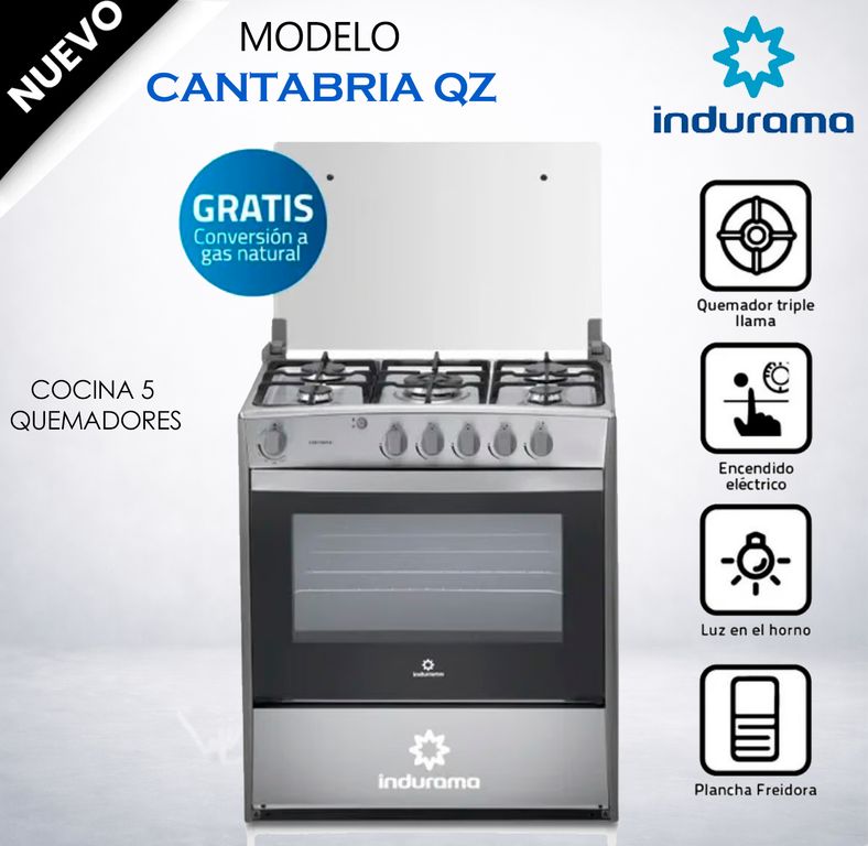 CANTABRIA QZ COCINA INDURAMA 5 HORNILLAS