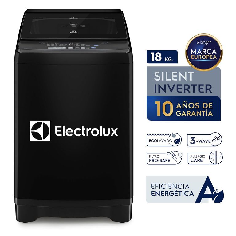 EWIP18F2XSWB ELECTROLUX LAVADORA INVERTER 18.5 KG BLACK