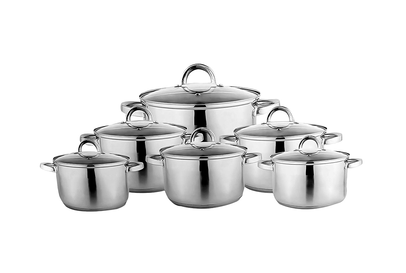 JUEGO DE OLLAS DE ACERO ROYAL 12 PIEZAS RYL-125CW