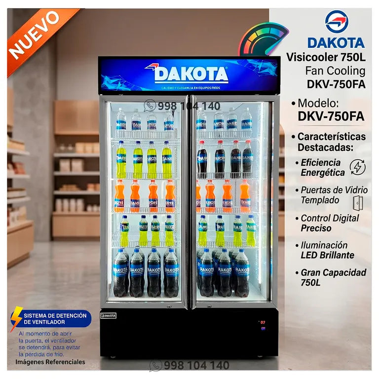 DKV-750FA Visicooler 750L 2 Ptas.Marco de Aluminio con Sistema Fan Cooling