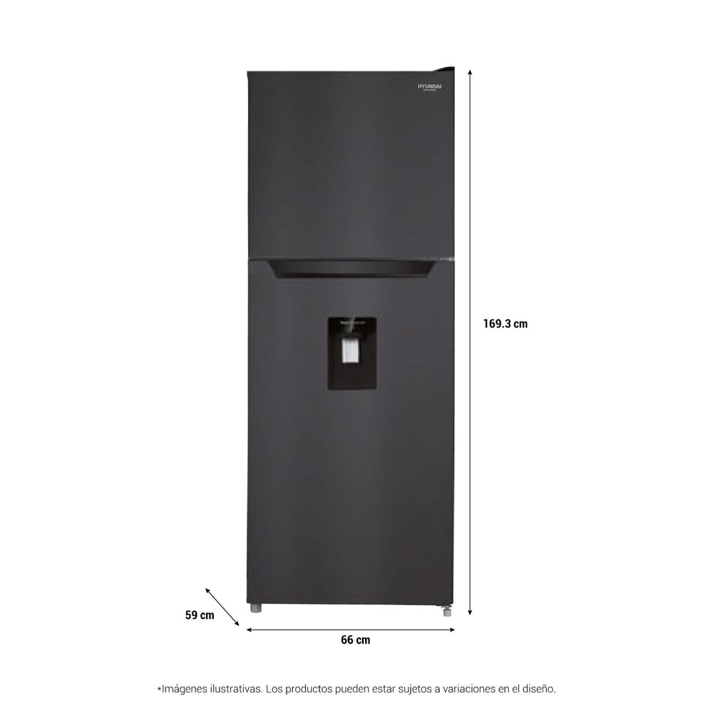HYRF3482NF Refrigeradora Hyundai 345 L No frost Top Mount Negro