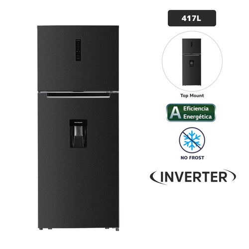 TM 417L BI-INV Refrigeradora BLACKLINE 417L No Frost Negro Inox