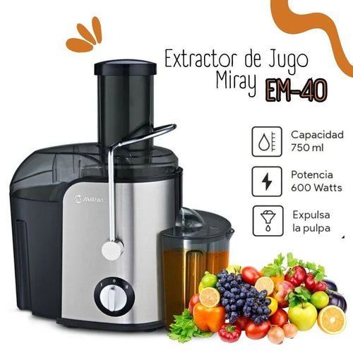 EM-40 MIRAY EXTRACTOR DE JUGOS GRIS 2 VELOC. 750 ML 600W
