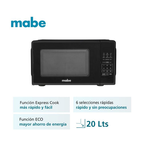 HMM07PBN HORNO MICROONDAS MABE SILVER 20LT
