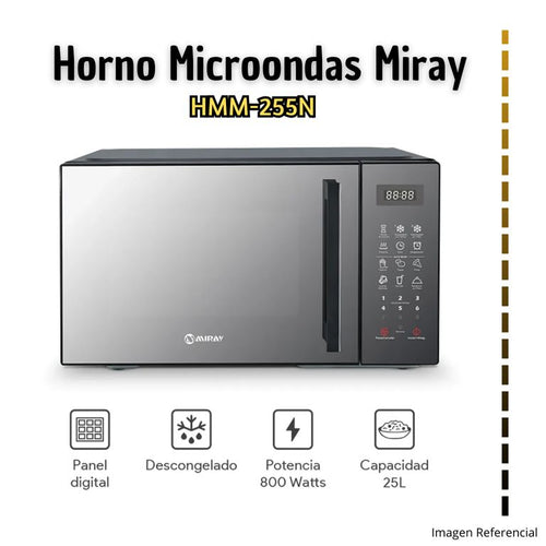 HMM-255N Horno Microondas Miray 25 Lt Panel Digital Color Negro