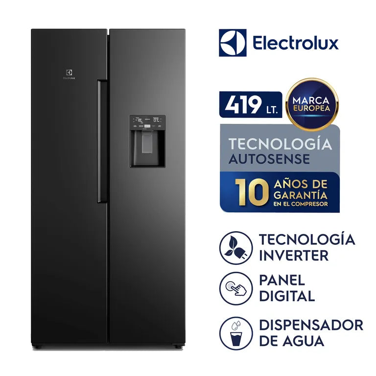 ERS45F2P5EB Refrigeradora Electrolux Side By Side Top Freezer 419L Negro