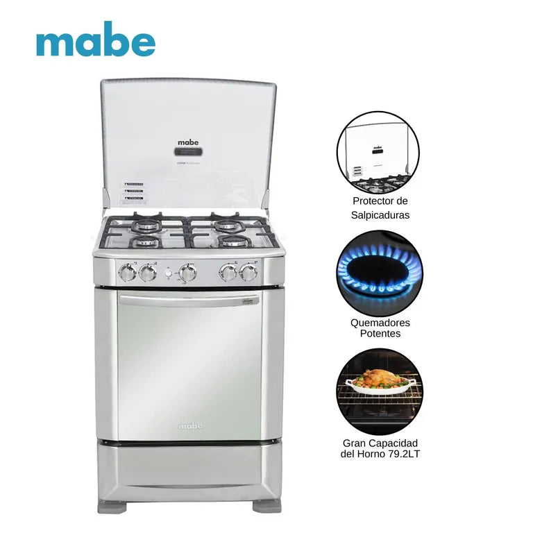 CMP6030FX0 Cocina Mabe Acero Inox. 4H