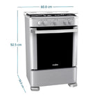CMP6035FX1 Cocina Mabe a Gas 4 Hornillas Inoxidable 60CM