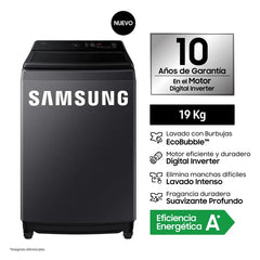 WA40F19E7CPE Lavadora Samsung Ecobubble 19kg Gris Grafito