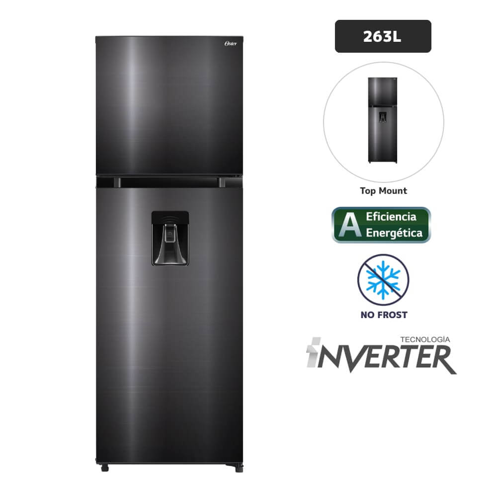 OS-PNFMI0902BDI OSTER REFRIGERADORA NO FROST 263 LT NEGRO