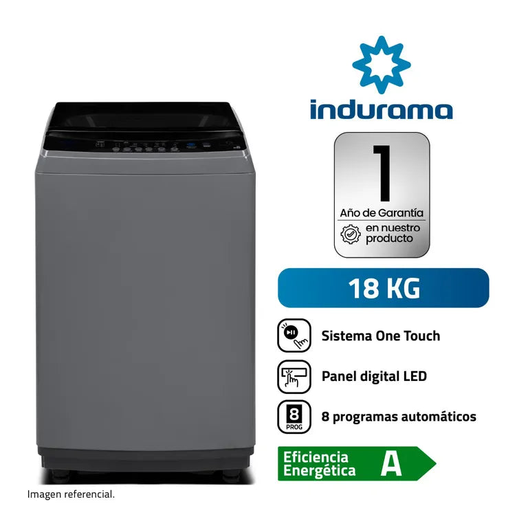 LRI-18DGR INDURAMA LAVADORA AUTOMATICA 18 KG GRIS OSCURO