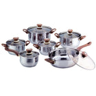 RY-120CW ROYAL JUEGO DE OLLAS TAPA VIDRIO X 12 PZS