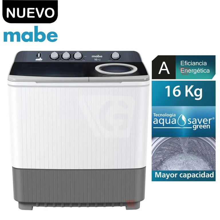 LMD6124PBBB0 MABE LAVADORA SEMIAUTOMATICA 16 KG