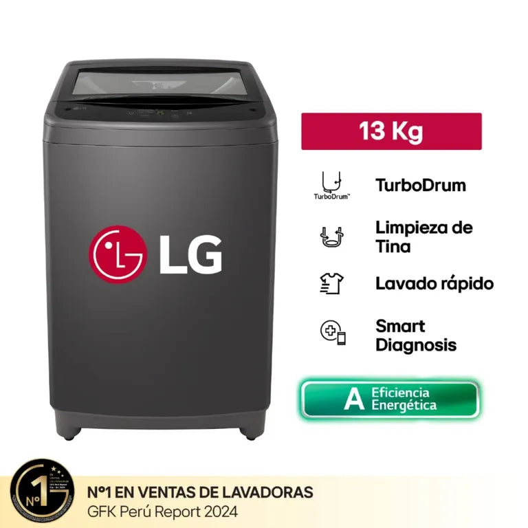 WT13BVTB Lavadora LG 13Kg Turbodrum Negro Claro