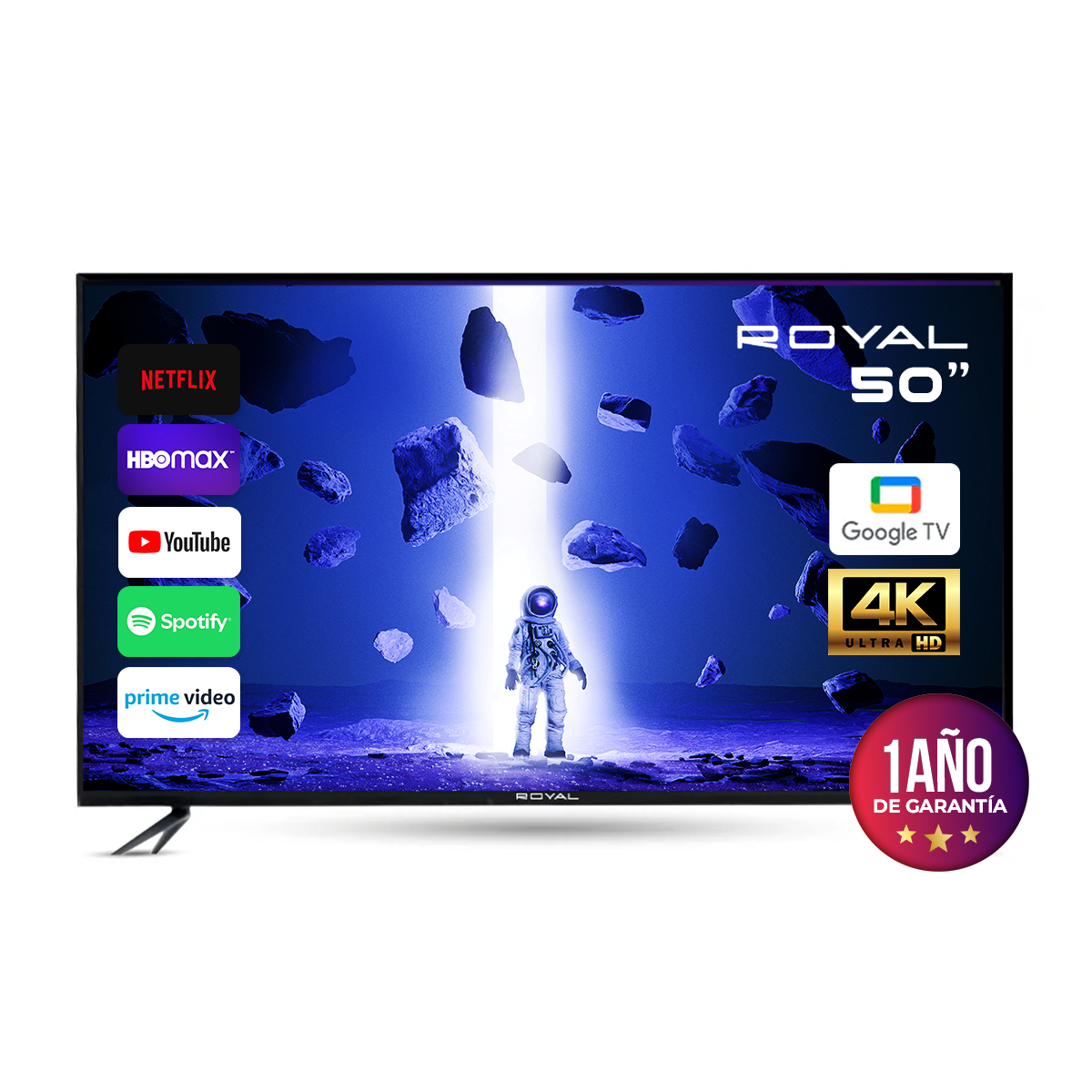 Televisor Smart 4K Royal 50" RYL-50GOO CON GOOGLE TV