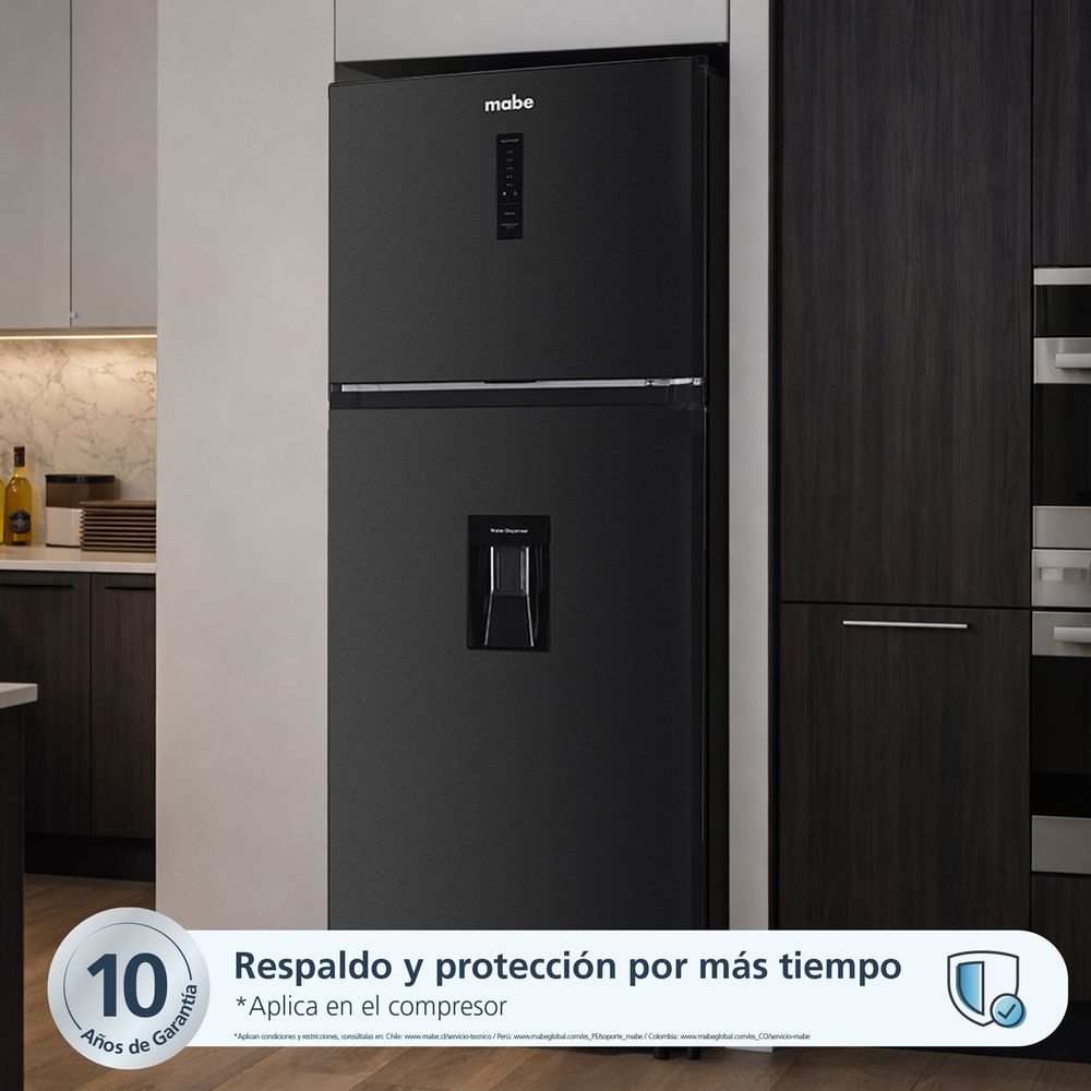 RMN415PAPRP0 Refrigeradora Mabe 417 L No Frost Black Steel C/ Disp