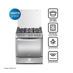 GALICIA Cocina Indurama Galicia Zafiro Croma 6 quemadores