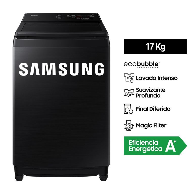 WA17CG6441BV Lavadora Samsung Ecobubble de 17KG Negra