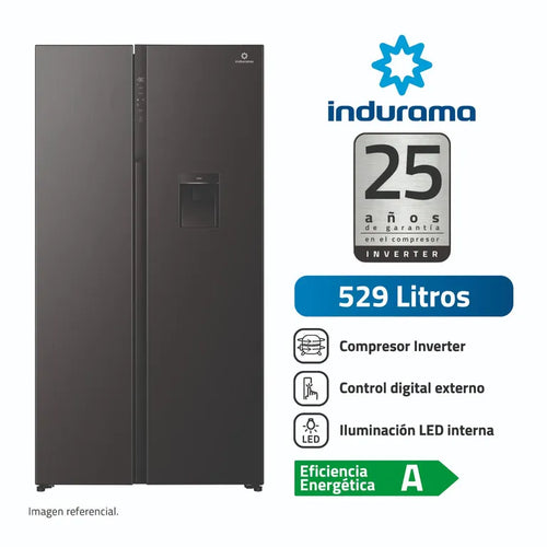 RI-795DNI Refrigeradora Indurama Negra Side by Side 529L