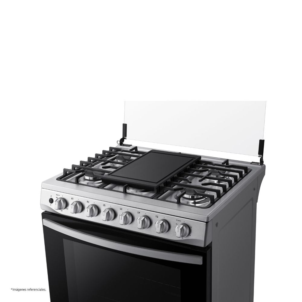 NX52T5311PS COCINA SAMSUNG A GAS 6 HORNILLAS CON PLANCHA Black Smog