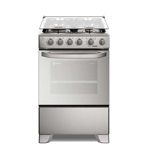 FE4TMR Cocina Electrolux Freestanding 4 Hornillas VaporBake, f Silver, Triple Llama, Grill 60cm
