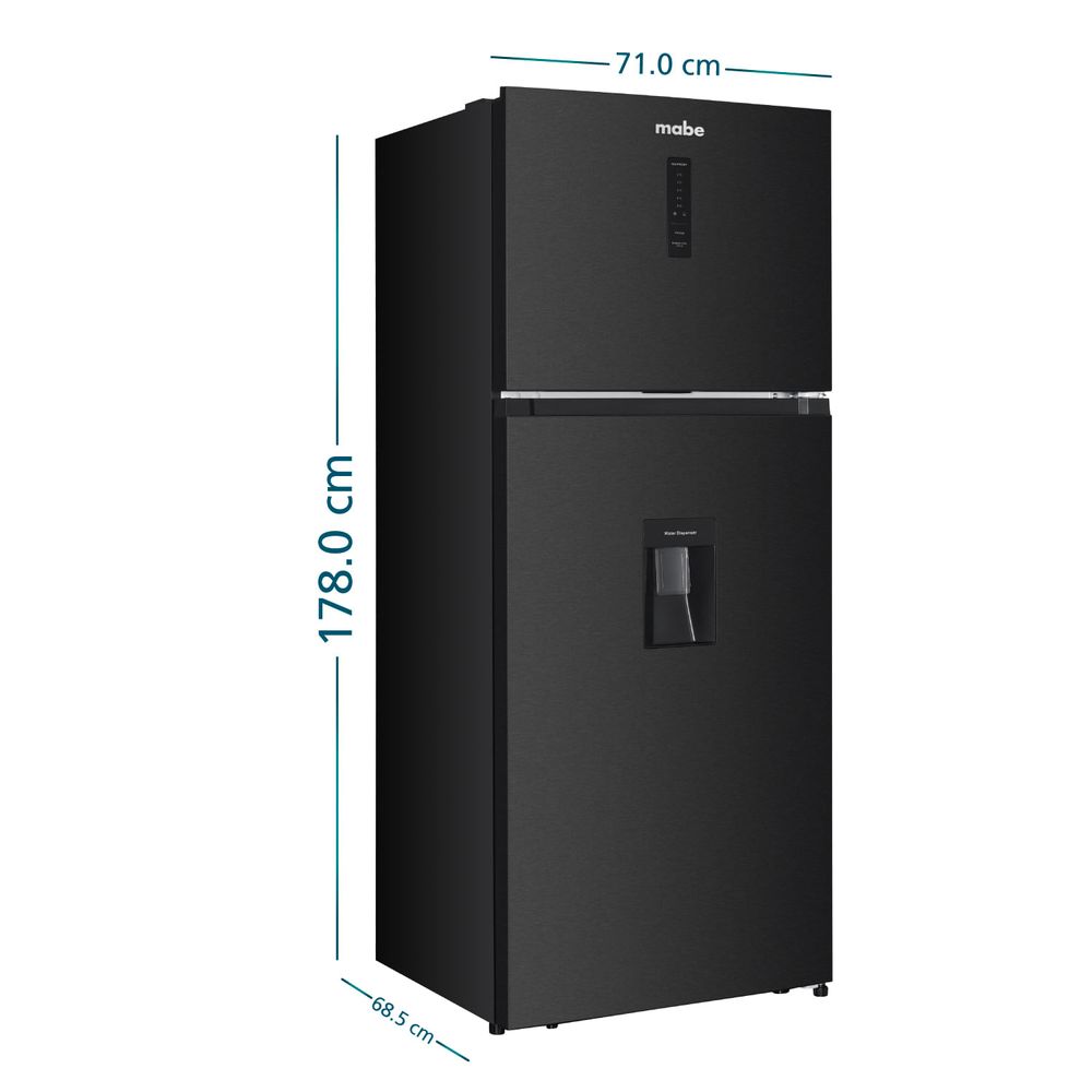 RMN415PAPRP0 Refrigeradora Mabe 417 L No Frost Black Steel C/ Disp