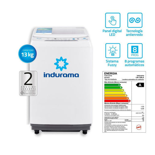 LRI-13BLA INDURAMA LAVADORA AUTOMATICA 13 KG BLANCA