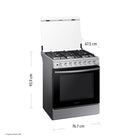 NX52T5311PS COCINA SAMSUNG A GAS 6 HORNILLAS CON PLANCHA Black Smog