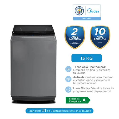 MA200W130/G-PE Lavadora MIDEA Carga Superior 13 Kg Gris