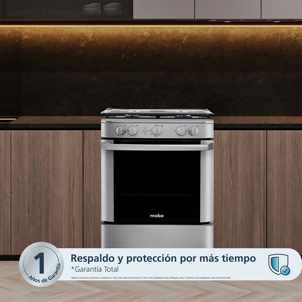 CMP6035FX1 Cocina Mabe a Gas 4 Hornillas Inoxidable 60CM