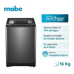 LMA6120WDGBB0 Lavadora Mabe 16KG Propela Automática Diamond Gray
