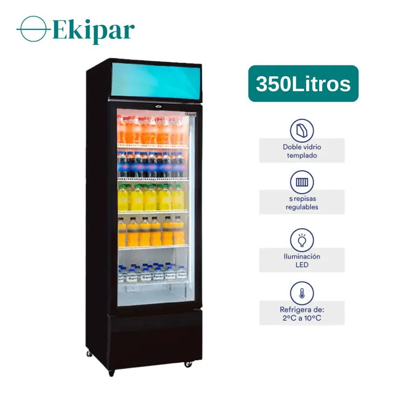EVC-350FR Visicooler Ekipar Vertical 1 Puerta 350Lt Frio Estático