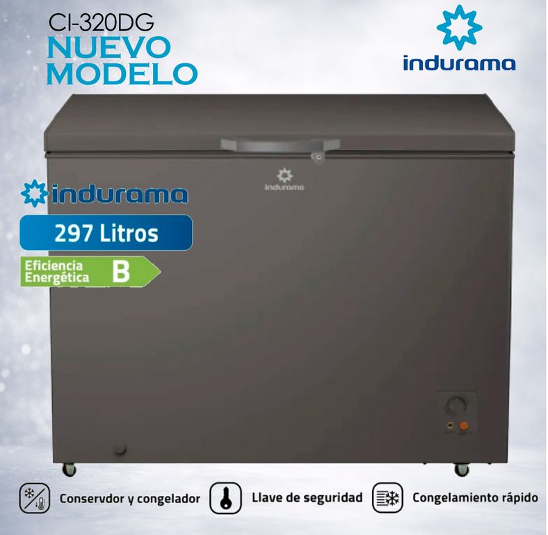 CI-320DG Congeladora Horizontal Indurama 297 litros Defrost Gris Oscuro